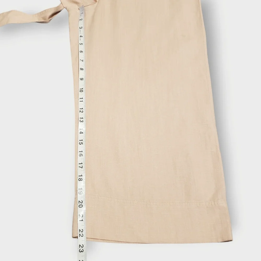 J.Crew Wide Leg Linen Blend Jumpsuit Sz 4 Belted Pleated Short Sleeve Blush Pink - Picture 15 of 16